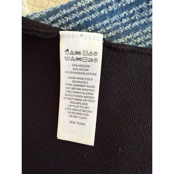 Camila Coelho Black Stretch Pearl Mock Neck Sheath Dress Size Medium NWT - Picture 8 of 10